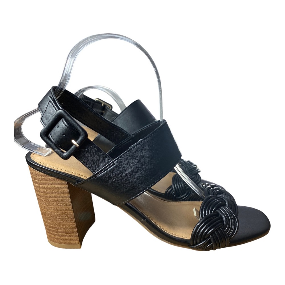 Lauren Conrad Judo Black Strap Block Heel Shoes 8-1/2